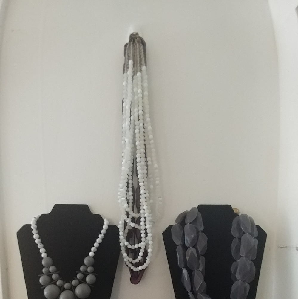 18 in. 5 Layer White Beaded Necklace